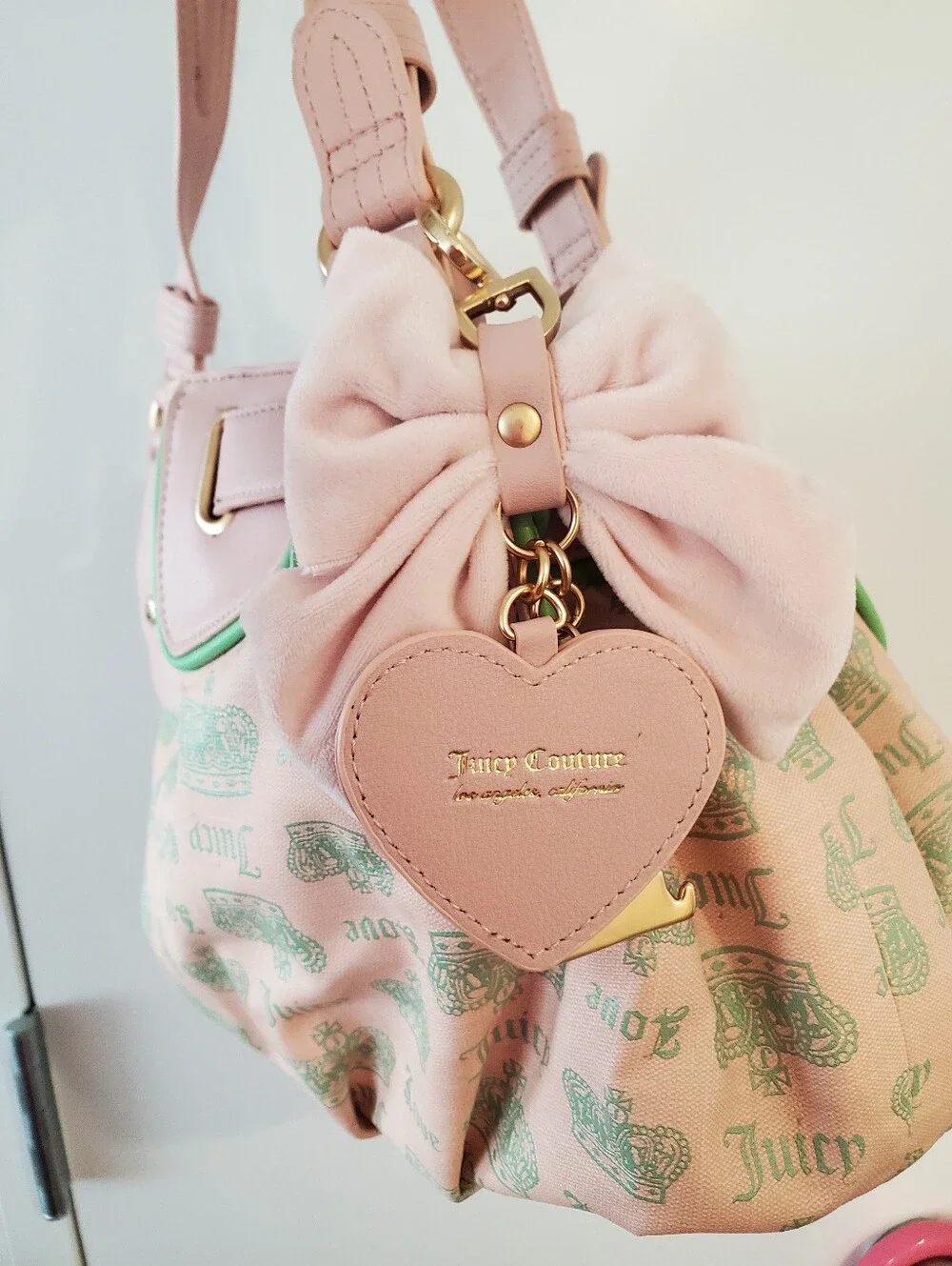 Juicy Couture Pink and Mint Satchel